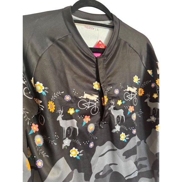 Terry Henley Jersey Women’s Size Small Cycling Black Forest Top NWT - Picture 7 of 12